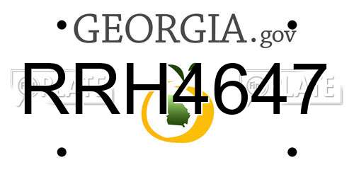 RRH4647 Georgia License Plate