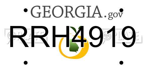 RRH4919 Georgia License Plate
