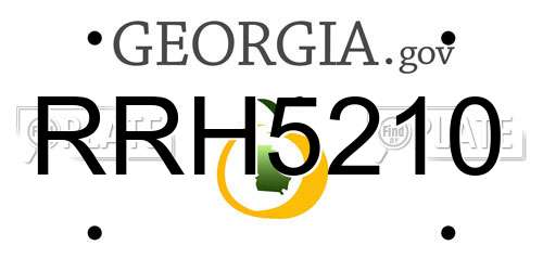 RRH5210 Georgia License Plate
