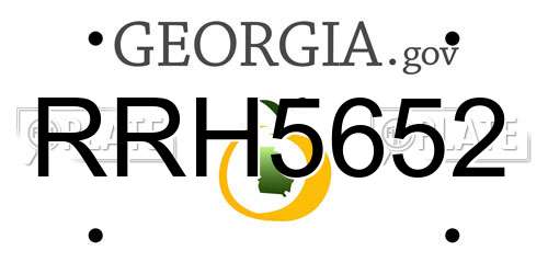 RRH5652 Georgia License Plate