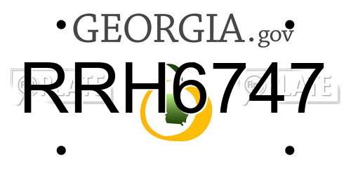 RRH6747 Georgia License Plate
