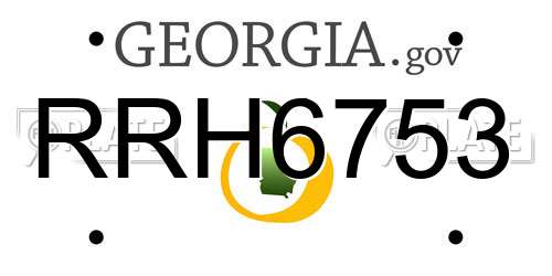RRH6753 Georgia License Plate