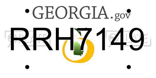 RRH7149 Georgia License Plate