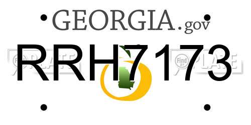 RRH7173 Georgia License Plate