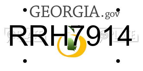 RRH7914 Georgia License Plate