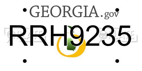 RRH9235 Georgia License Plate