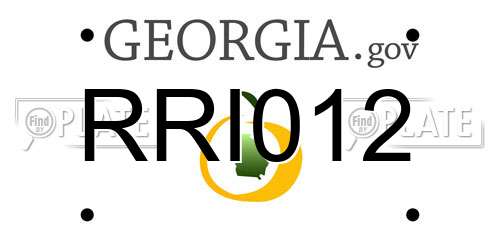 RRI012 Georgia License Plate