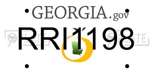 RRI1198 Georgia License Plate