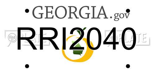 RRI2040 Georgia License Plate