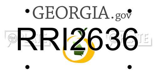 RRI2636 Georgia License Plate