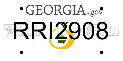 RRI2908 Georgia License Plate