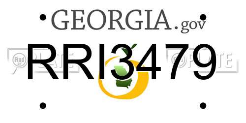 RRI3479 Georgia License Plate