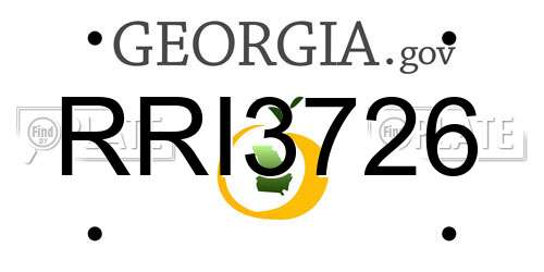 RRI3726 Georgia License Plate