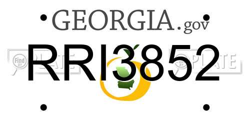 RRI3852 Georgia License Plate