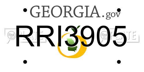 RRI3905 Georgia License Plate