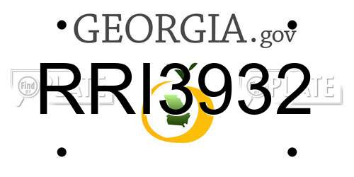 RRI3932 Georgia License Plate