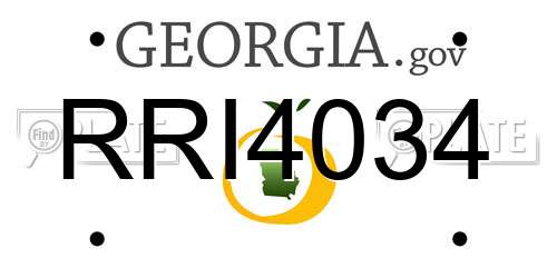 RRI4034 Georgia License Plate