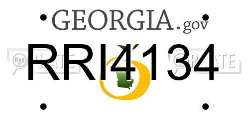 RRI4134 Georgia License Plate