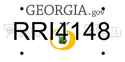 RRI4148 Georgia License Plate