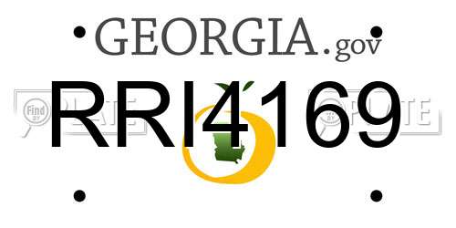 RRI4169 Georgia License Plate