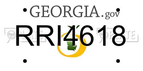RRI4618 Georgia License Plate