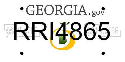 RRI4865 Georgia License Plate