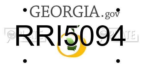 RRI5094 Georgia License Plate