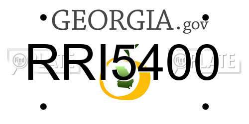 RRI5400 Georgia License Plate