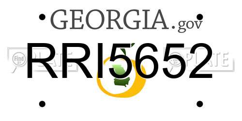 RRI5652 Georgia License Plate