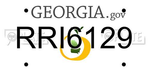 RRI6129 Georgia License Plate