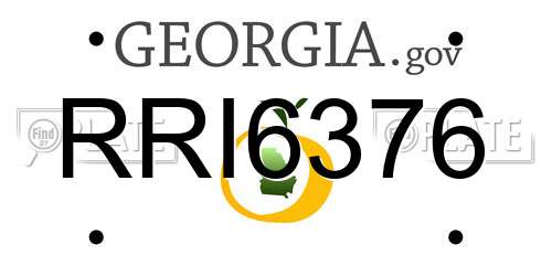 RRI6376 Georgia License Plate