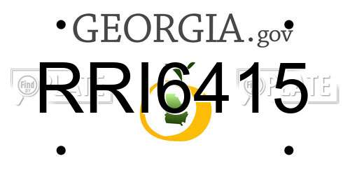 RRI6415 Georgia License Plate