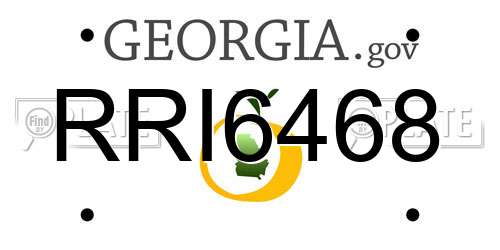RRI6468 Georgia License Plate