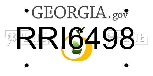 RRI6498 Georgia License Plate