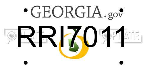 RRI7011 Georgia License Plate