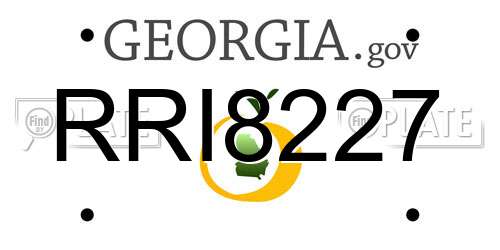 RRI8227 Georgia License Plate