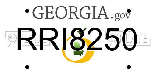 RRI8250 Georgia License Plate