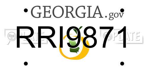 RRI9871 Georgia License Plate