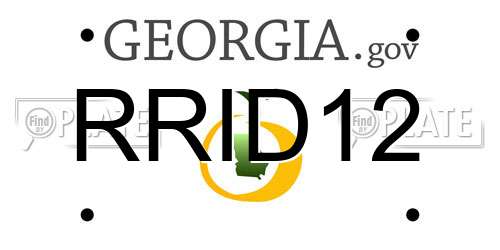 RRID12 Georgia License Plate