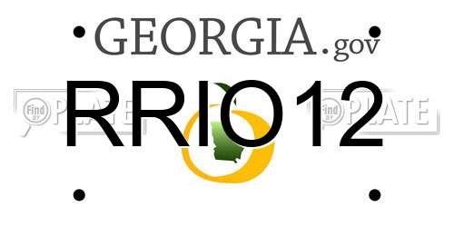 RRIO12 Georgia License Plate