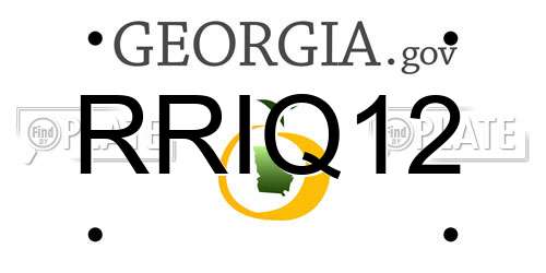 RRIQ12 Georgia License Plate