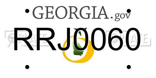 RRJ0060 Georgia License Plate