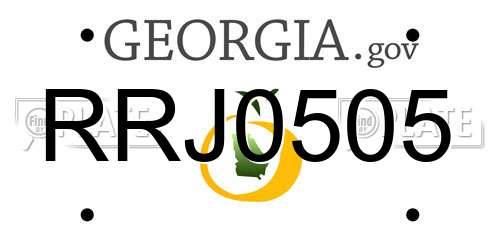 RRJ0505 Georgia License Plate