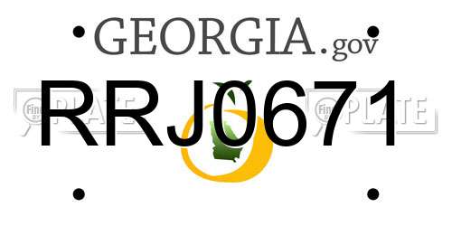 RRJ0671 Georgia License Plate