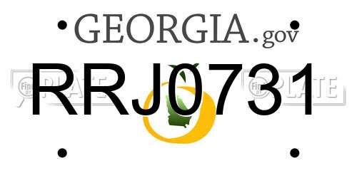 RRJ0731 Georgia License Plate