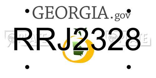 RRJ2328 Georgia License Plate