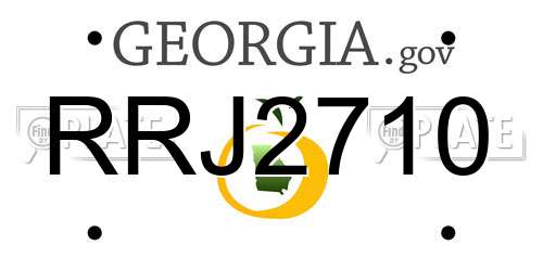 RRJ2710 Georgia License Plate