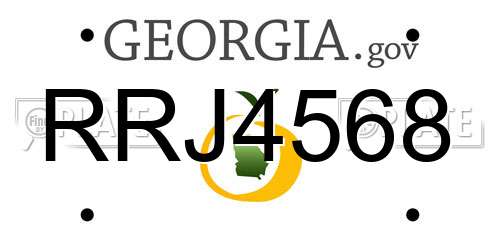RRJ4568 Georgia License Plate