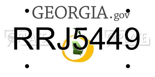 RRJ5449 Georgia License Plate