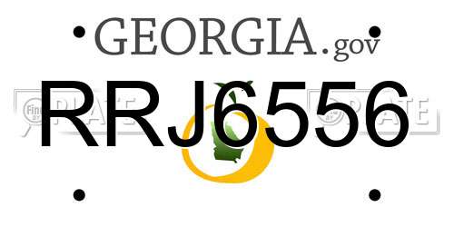 RRJ6556 Georgia License Plate